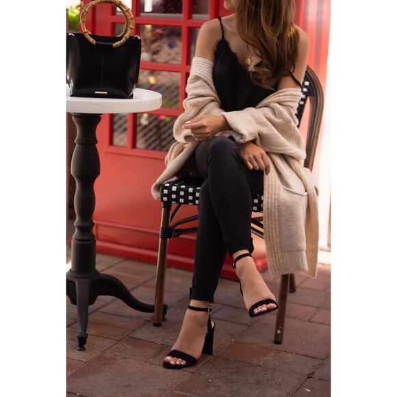 Michelediloco Black Snake-Embossed Leather Block Heels | Fall Classic Elegance - Picture 9 of 16